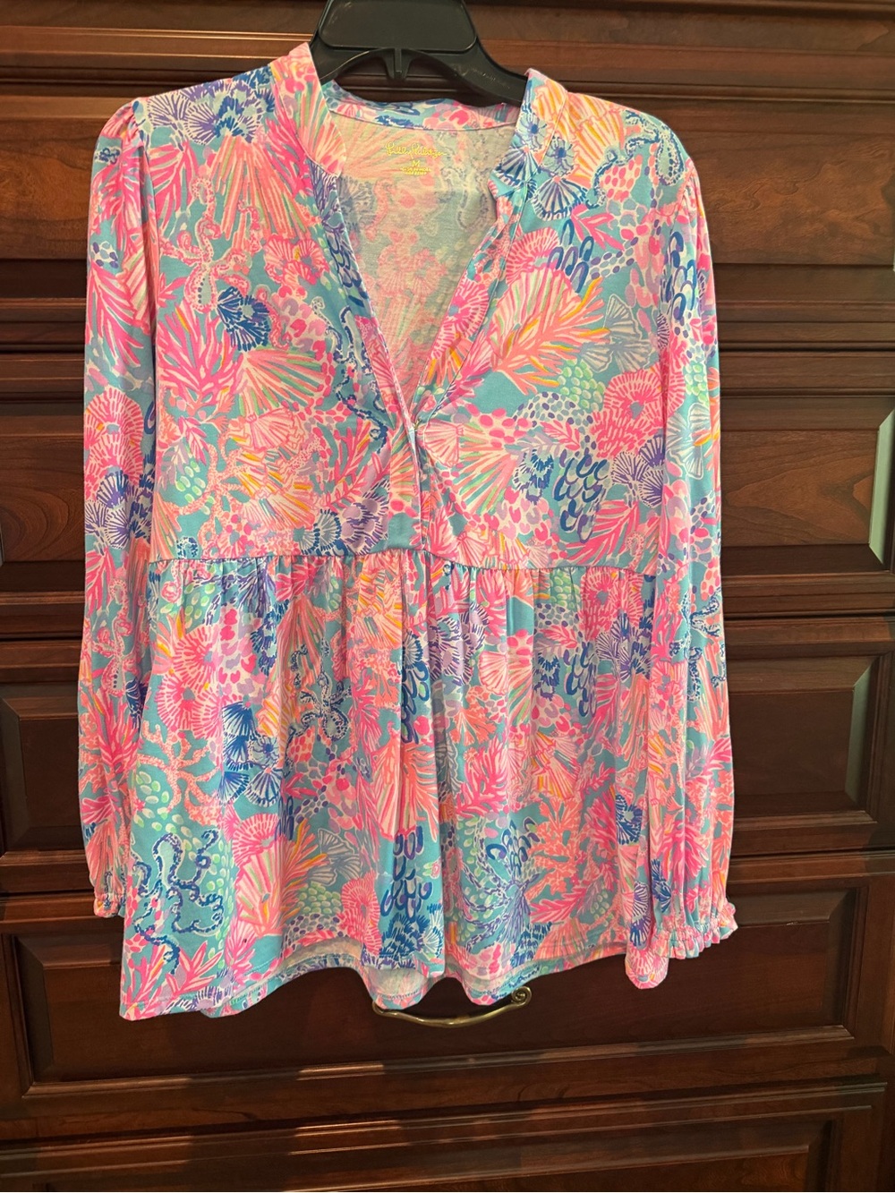 Lilly Pulitzer Pink & Blue Floral Tunic Top